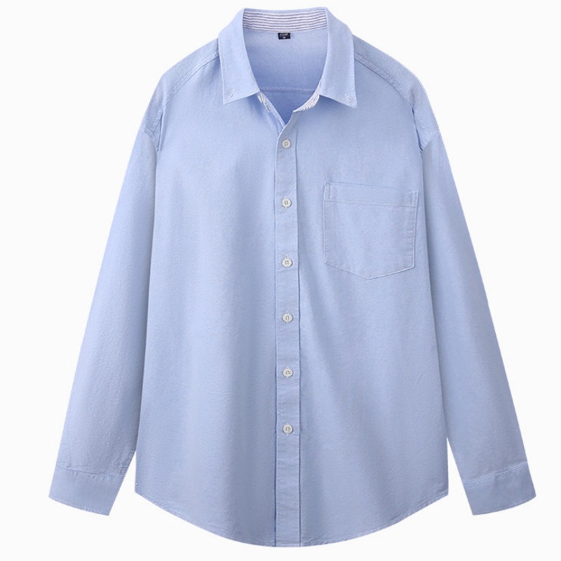 Oxford Cotton Casual Shirt Business - Kemeja Lengan Panjang Pria 5XL Oxford