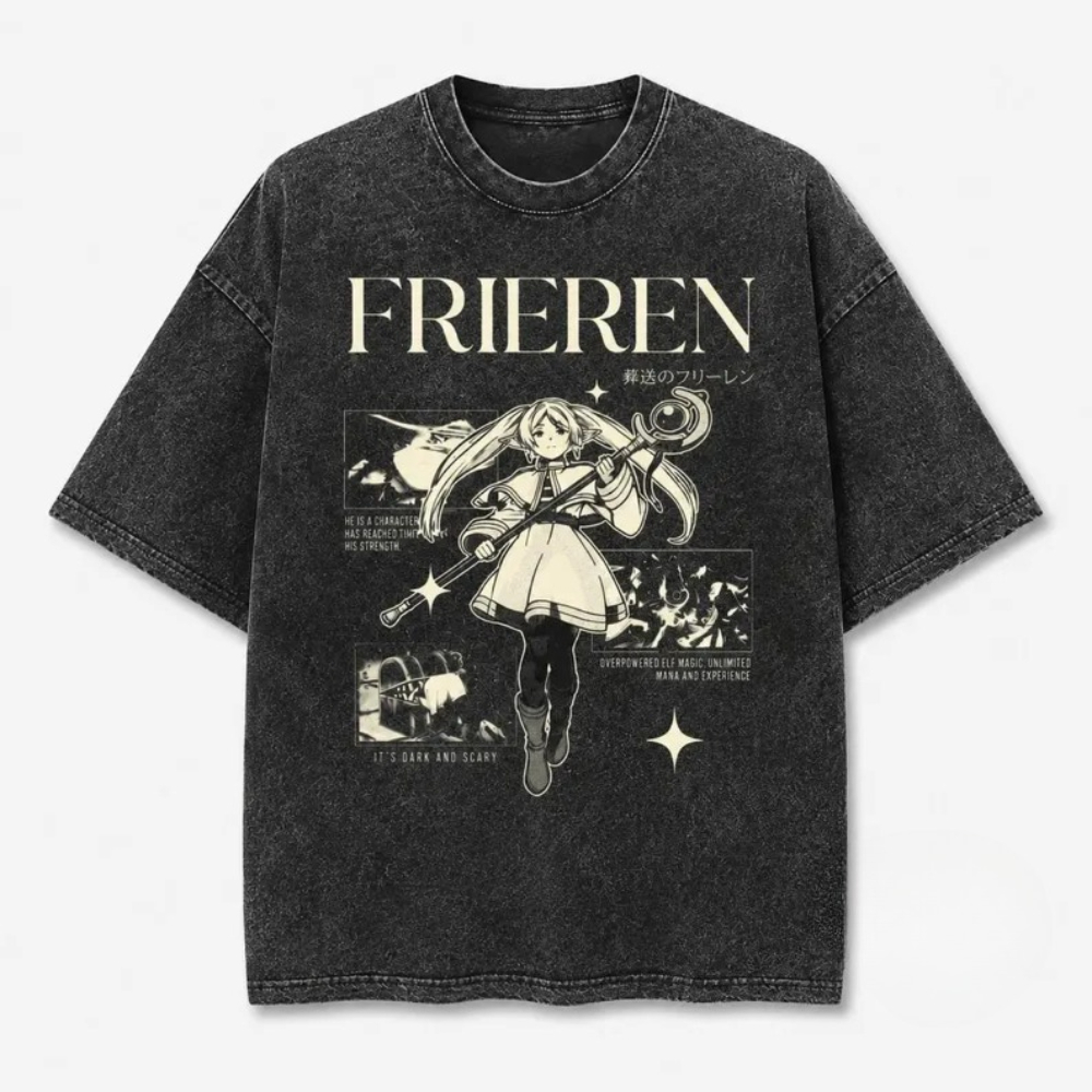 Acid Wash Vintage Graphic T Shirt - Kaos Oversize dengan Efek Acid Wash