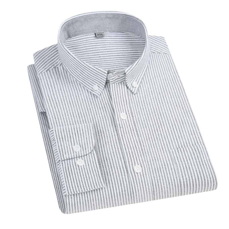 Kemeja Lengan Panjang Pria 5XL - Oxford Cotton Casual Shirt Business ulasan dan harga