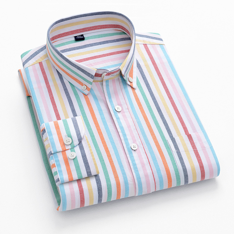 Kemeja Lengan Panjang Pria 5XL - Oxford Cotton Casual Shirt Business ulasan dan harga
