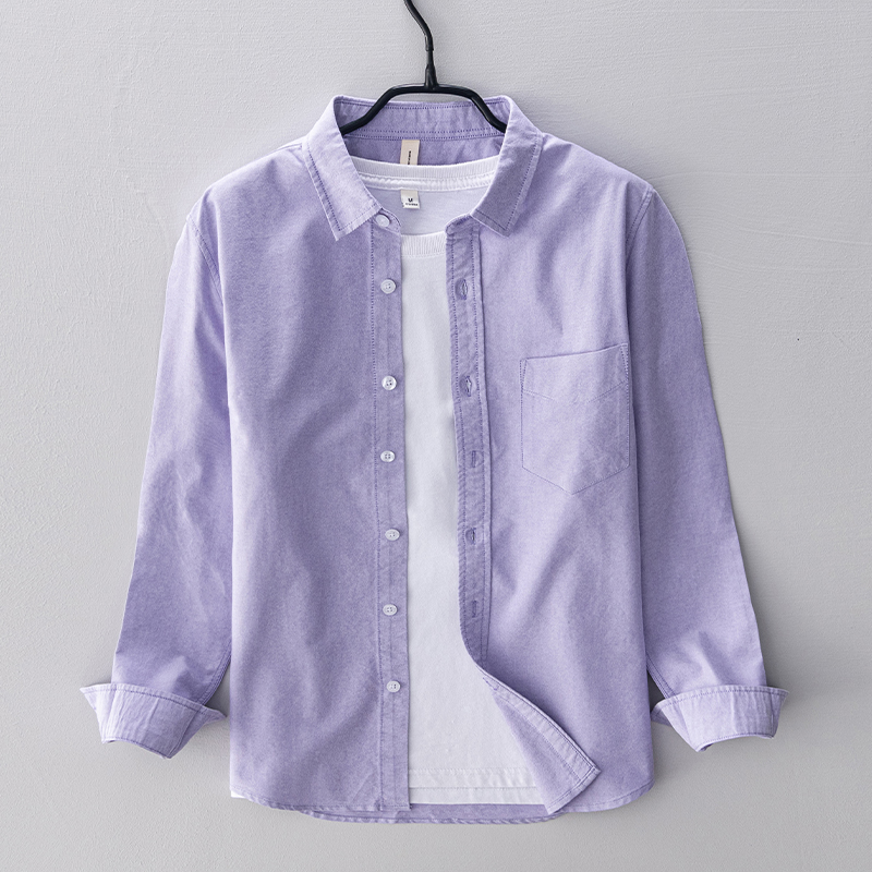 Kemeja katun lengan panjang pr - Oxford Cotton Casual Shirt Business ulasan dan harga