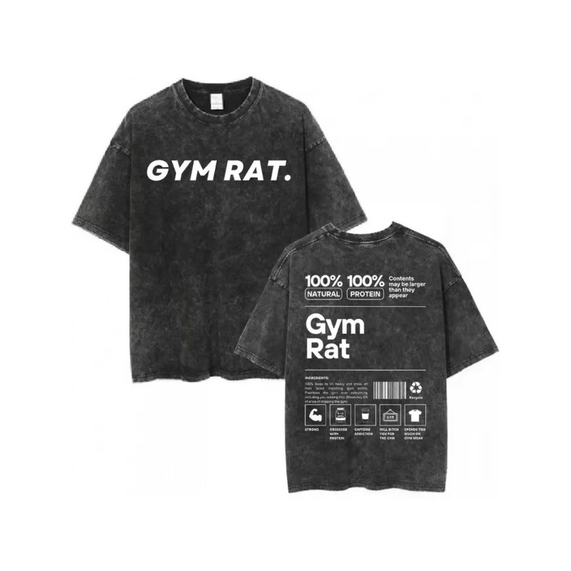 Kaos Vintage Gym Rat, Model Lo - Acid Wash Vintage Graphic T Shirt ulasan dan harga