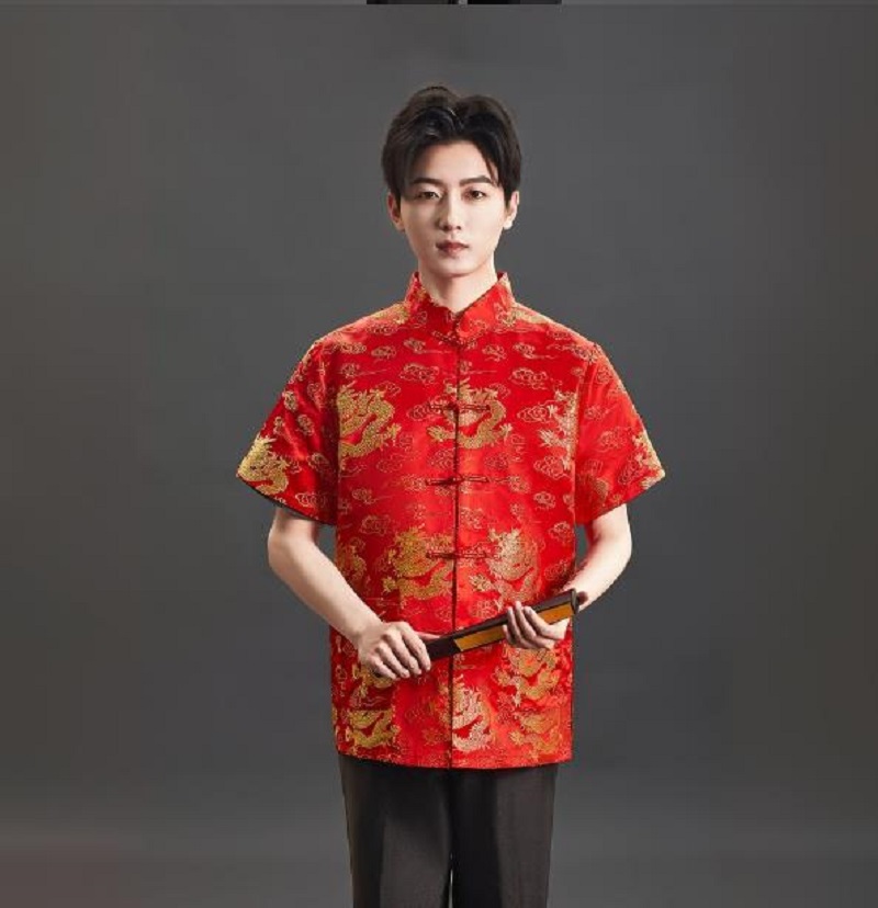Kaos Lengan Pendek Pria dengan - Mens Satin Silk Dress Shirt ulasan dan harga